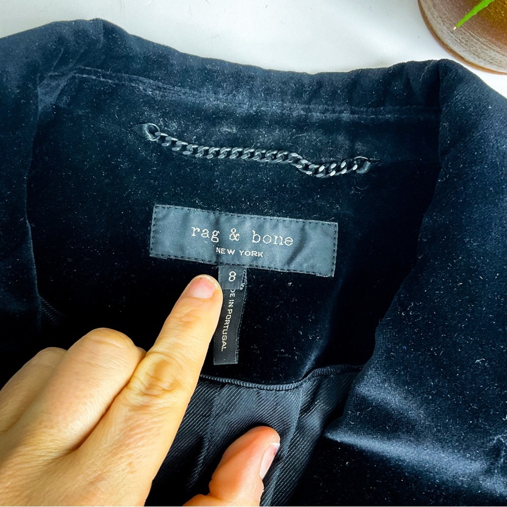 Rag & Bone Velvet Blazer Black Tailored Size 8 - Picture 10 of 13